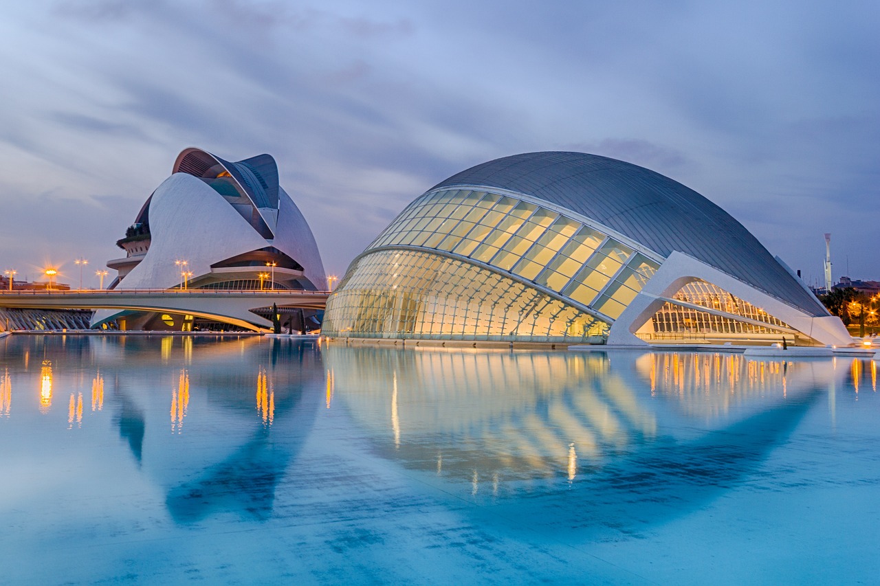 valencia spagna calatrava tramonto